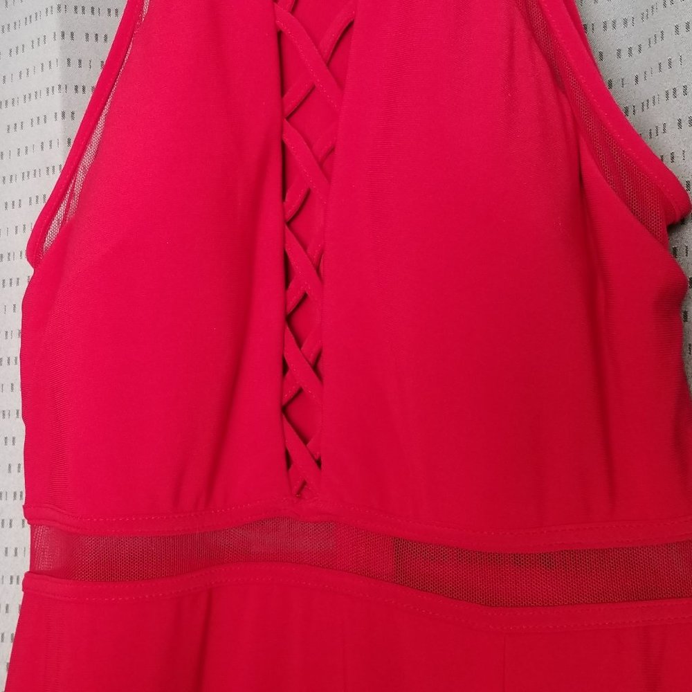 Red Halter Neck Gown - Picture 2 of 6